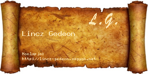 Lincz Gedeon névjegykártya